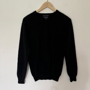 Club Room Estate Cashmere Mens V-Neck Sweater Black Small 100% Cashmere Knit
